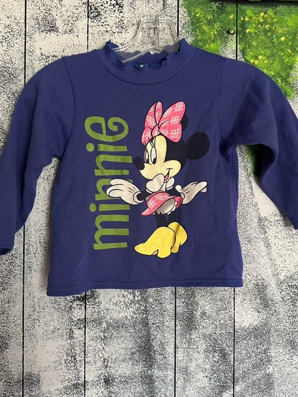 Vintage Disney Minnie Mouse Navy Long-Sleeve Top for Kids 3t